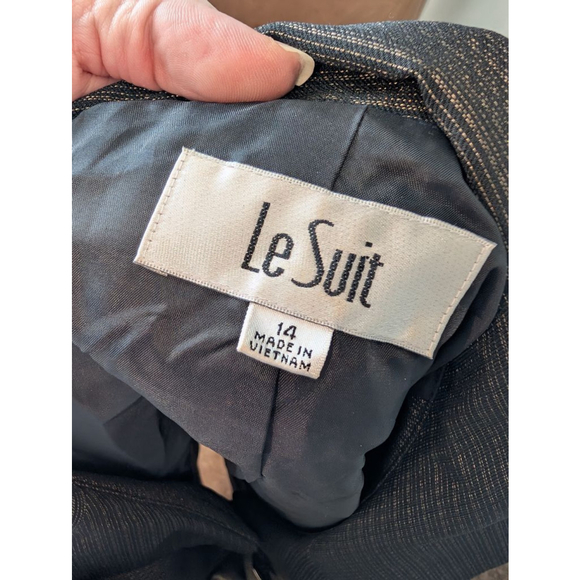 Le Suit Black Gold Striped Blazer Jacket Size 14, womens - Picture 3 of 6